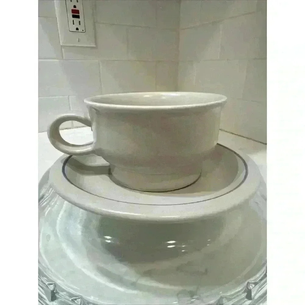 Pfaltzgraff Yorktowne Flat Cup And Saucer Vintage Stoneware - Picture 5 of 12